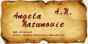 Angela Matunović vizit kartica